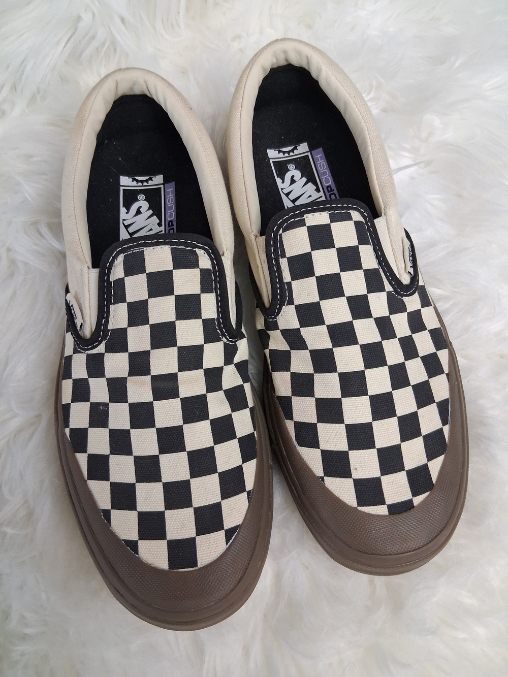 Vans Skate Slip-On Checkerboard Sneakers Black & White Mens 8/ Womens 9 1/2
